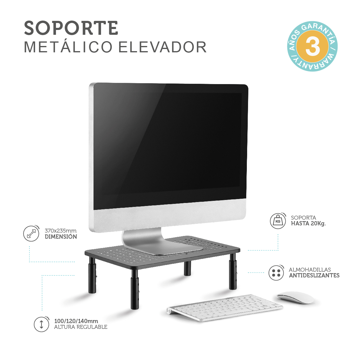 Proveedor y Fabricante de SOPORTES VENTILADOS PARA MONITOR/PORTÁTIL DE  ALTURA AJUSTABLE - LUMI