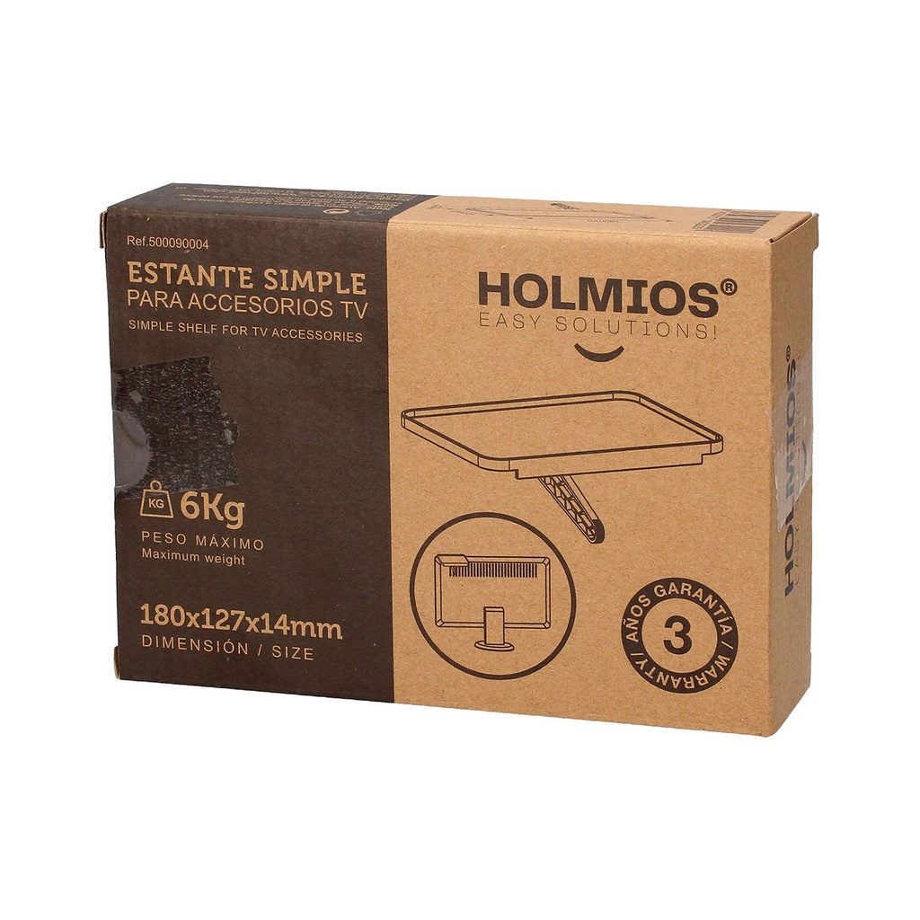 Estante simple para accesorios de TV