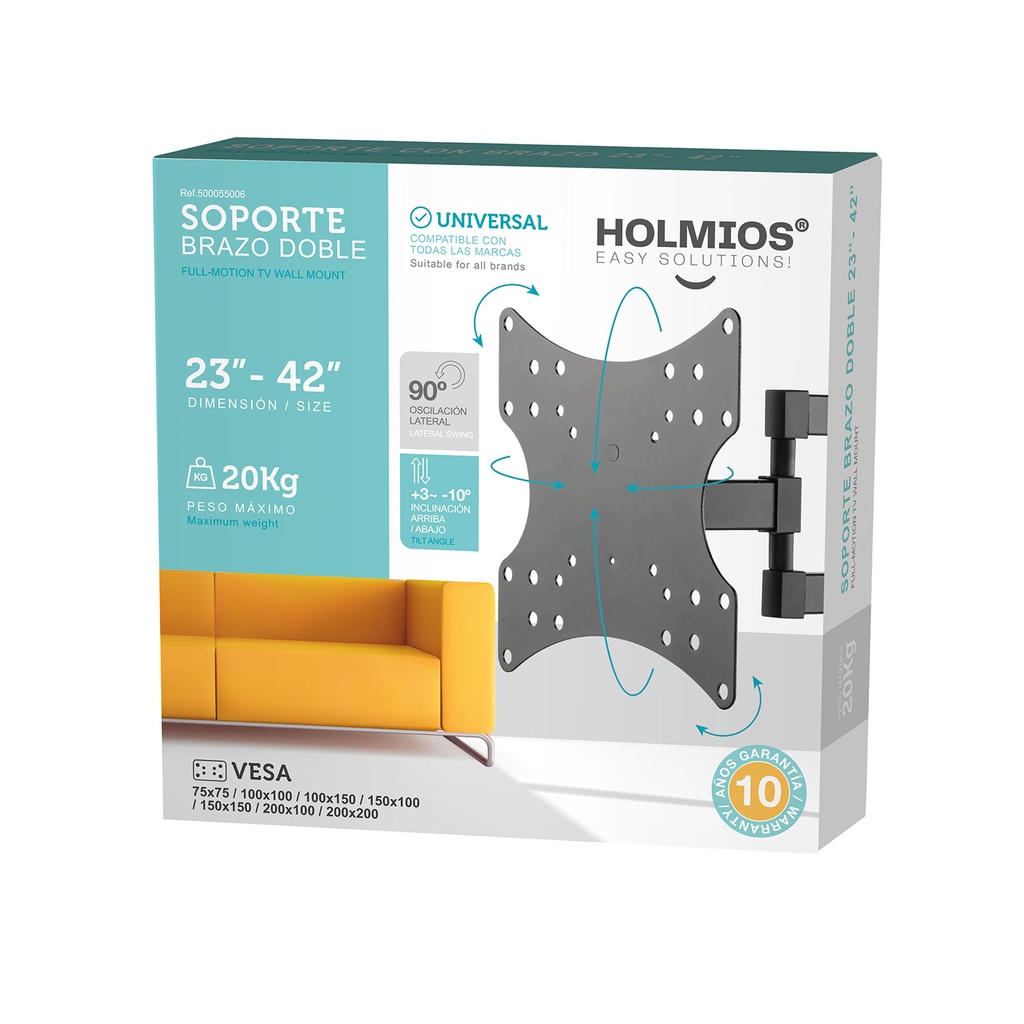 Soporte de TV con brazo 23" - 42" doble