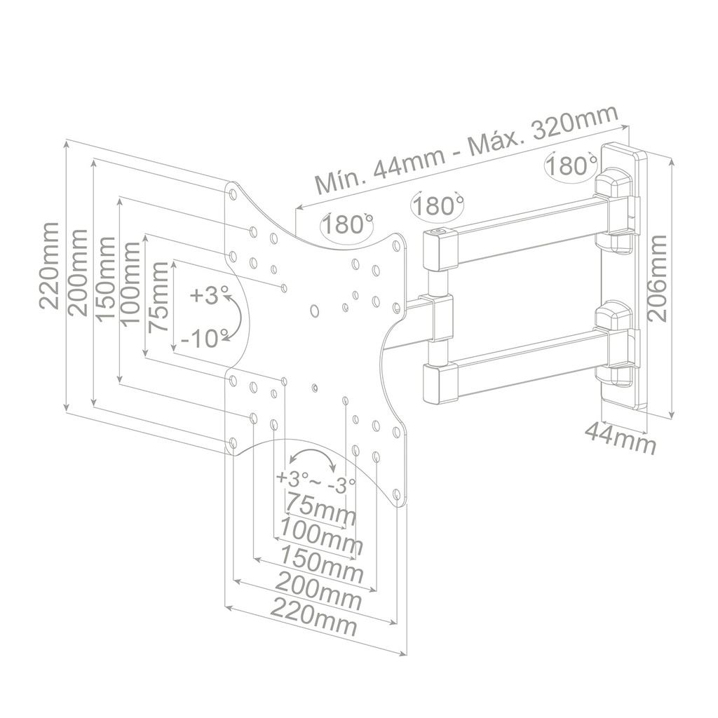 Soporte de TV con brazo 23" - 42" doble