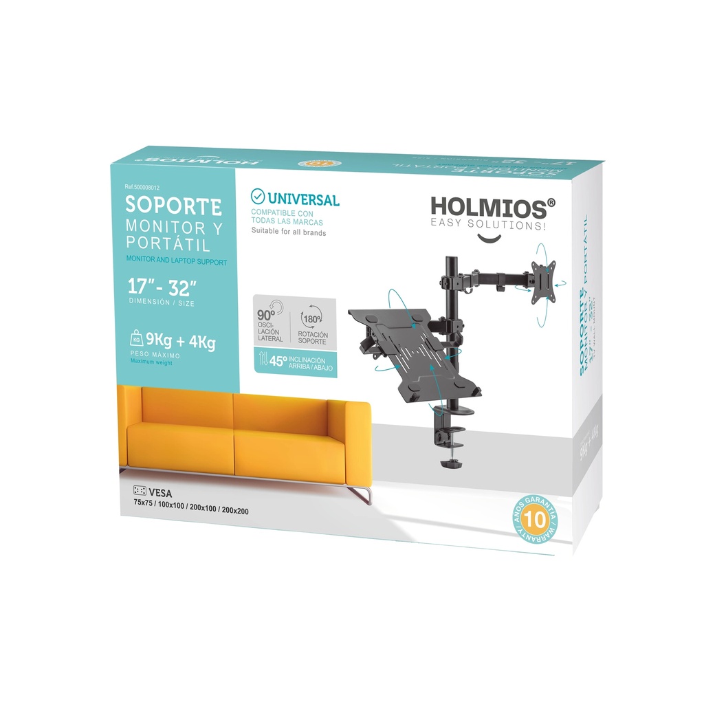 Soporte de TV/Monitor 17" - 32" y portátil 10" - 15,6"