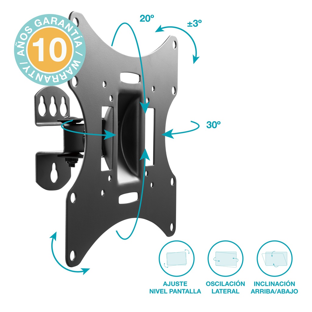 HOME VISION Soporte de pared fijo resistente para TV con capacidad para  hasta 264 libras, para la mayoría de televisores curvos planos de 42 a 100