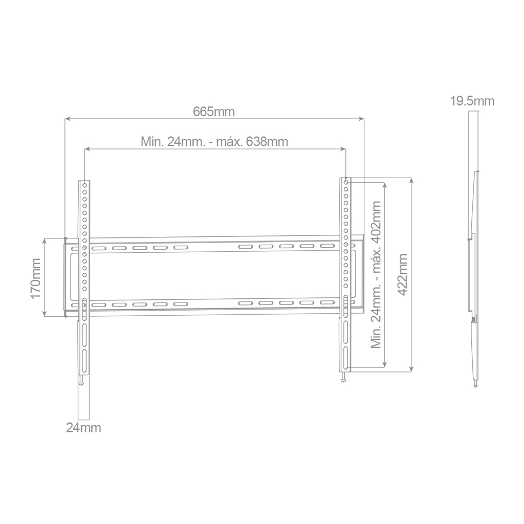 Soporte de TV fijo 37&quot; - 70&quot;