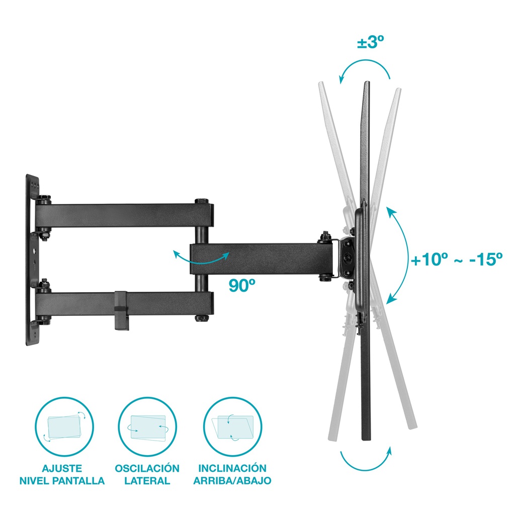 Base Soporte Televisión Smart Plasma Brazo Ecualizable 32-55