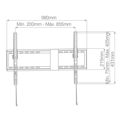 Soporte de TV fijo con sistema antirobo 43&quot; - 90&quot;