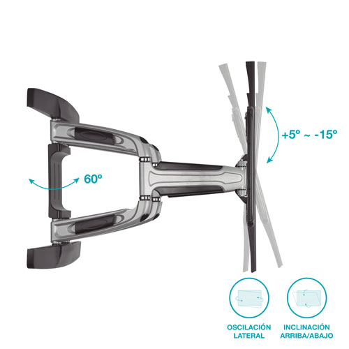 Soporte PRO de TV con brazo 37&quot; - 80&quot; doble Aluminio