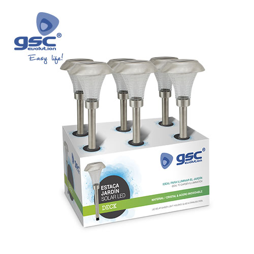 Estaca jardin solar Deck Niquel - 6u caja exp