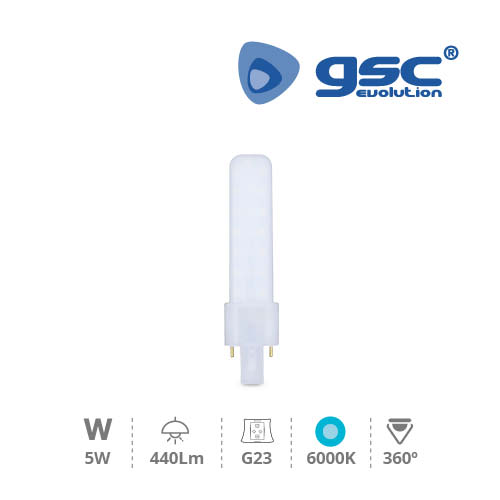 Lampara PL 2PIN LED 5W G23 6000K